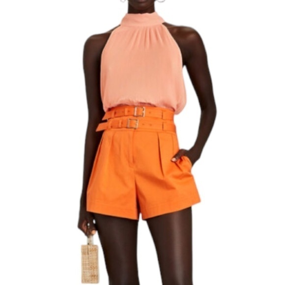 Veronica Beard Alexa Plisse’ Halter Top Pleated Blouse NWOT - Picture 9 of 16